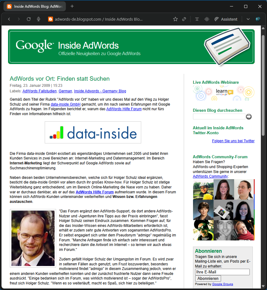 AdWords vor Ort Screenshot